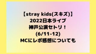 straykids(スキズ)ライブ日本2022セトリ神戸！MCにレポ感想も【6/11-12】