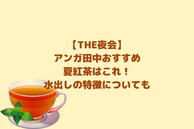 【THE夜会】アンガ田中おすすめ夏紅茶はこれ！水出しの特徴についても